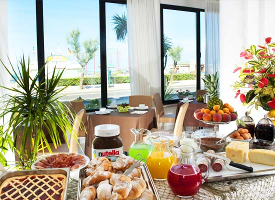 Breakfast overlooking the sea