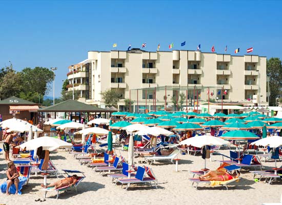 Hotel seen from the sea