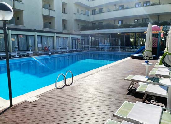 The hotel swimming pool